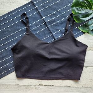 Athleta Elation V Neck Cropped Built In Bra Tank Top Size Large